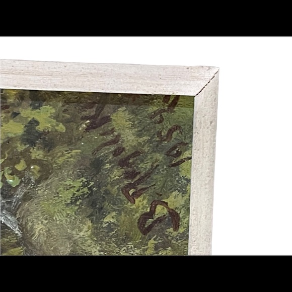 Vintage Signed oil painting Man on horse gold gilt ornate wood frame - Picture 16 of 16